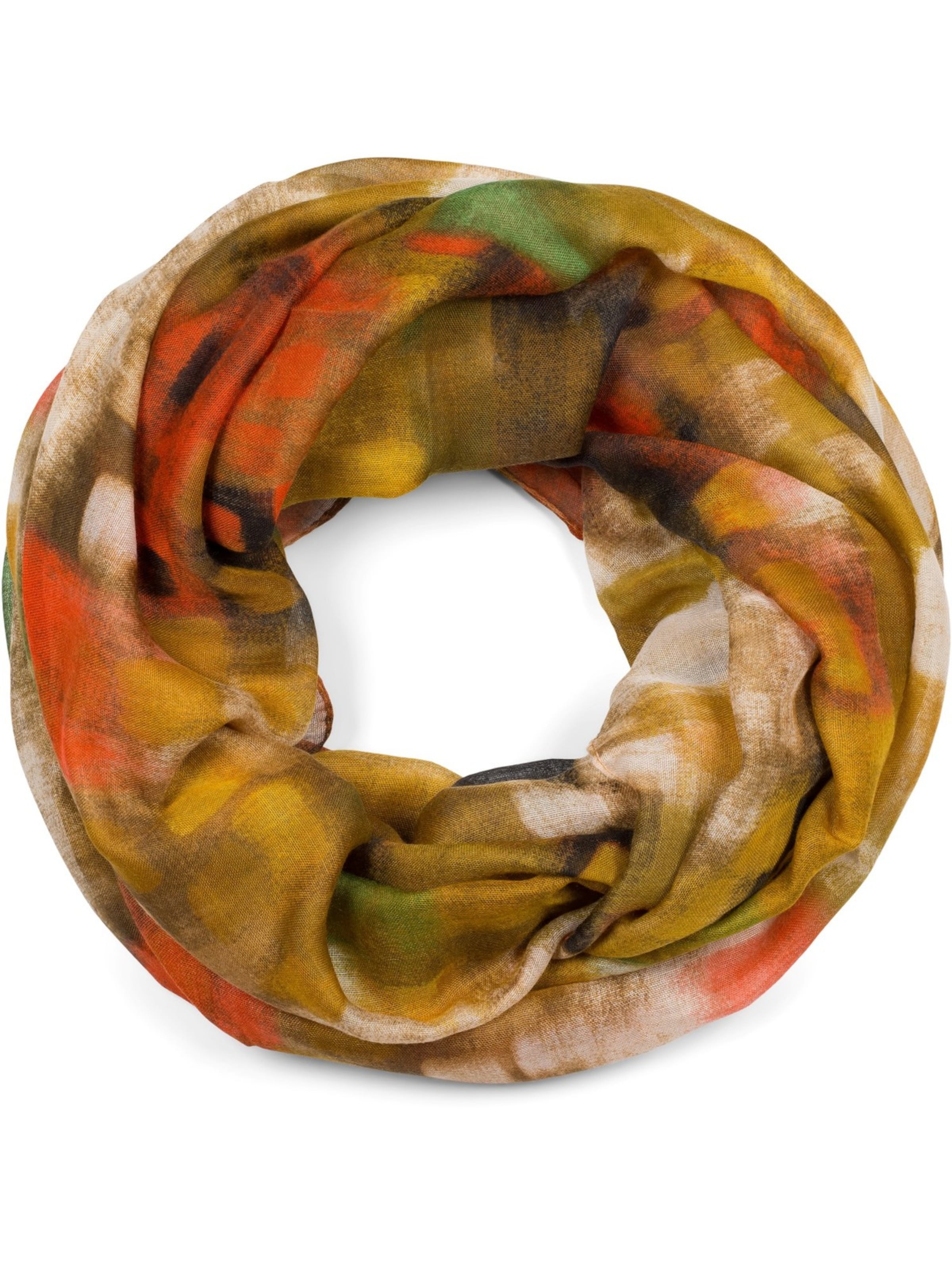 styleBREAKER Tube Scarf 'Loop Schal mit buntem Pinselstrich Muster' in Yellow: front