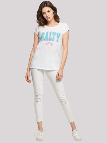 T-shirt 'Beach Summer Vacation Salty' F4NT4STIC en blanc
