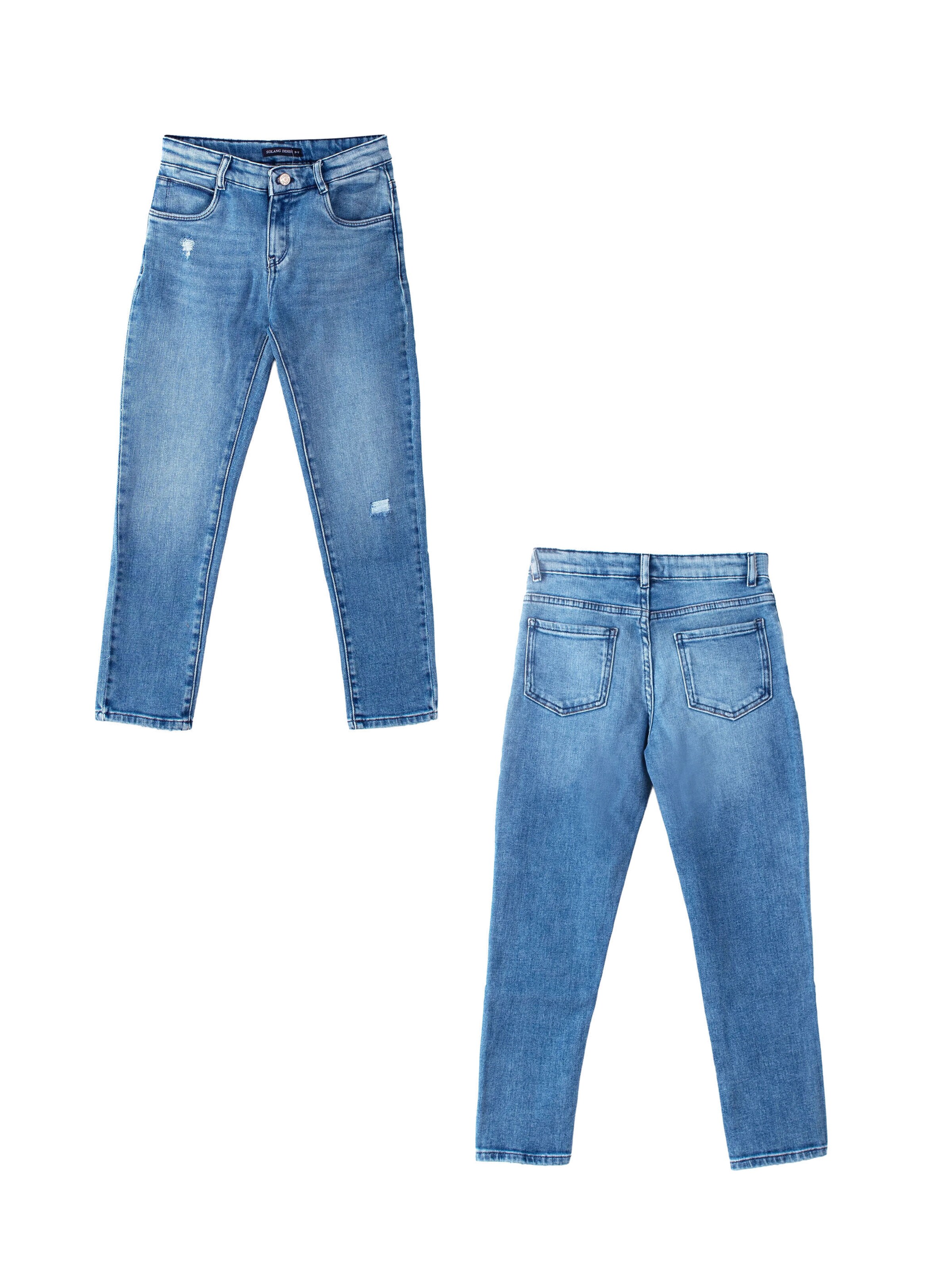 Solang Slimfit Hose Denim Jeans Slim-Fit Used-Look in Blau