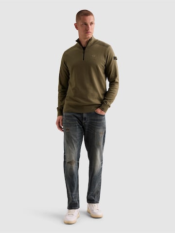 PME Legend Pullover 'Pullover in 100% cotton with half-zip' i grøn