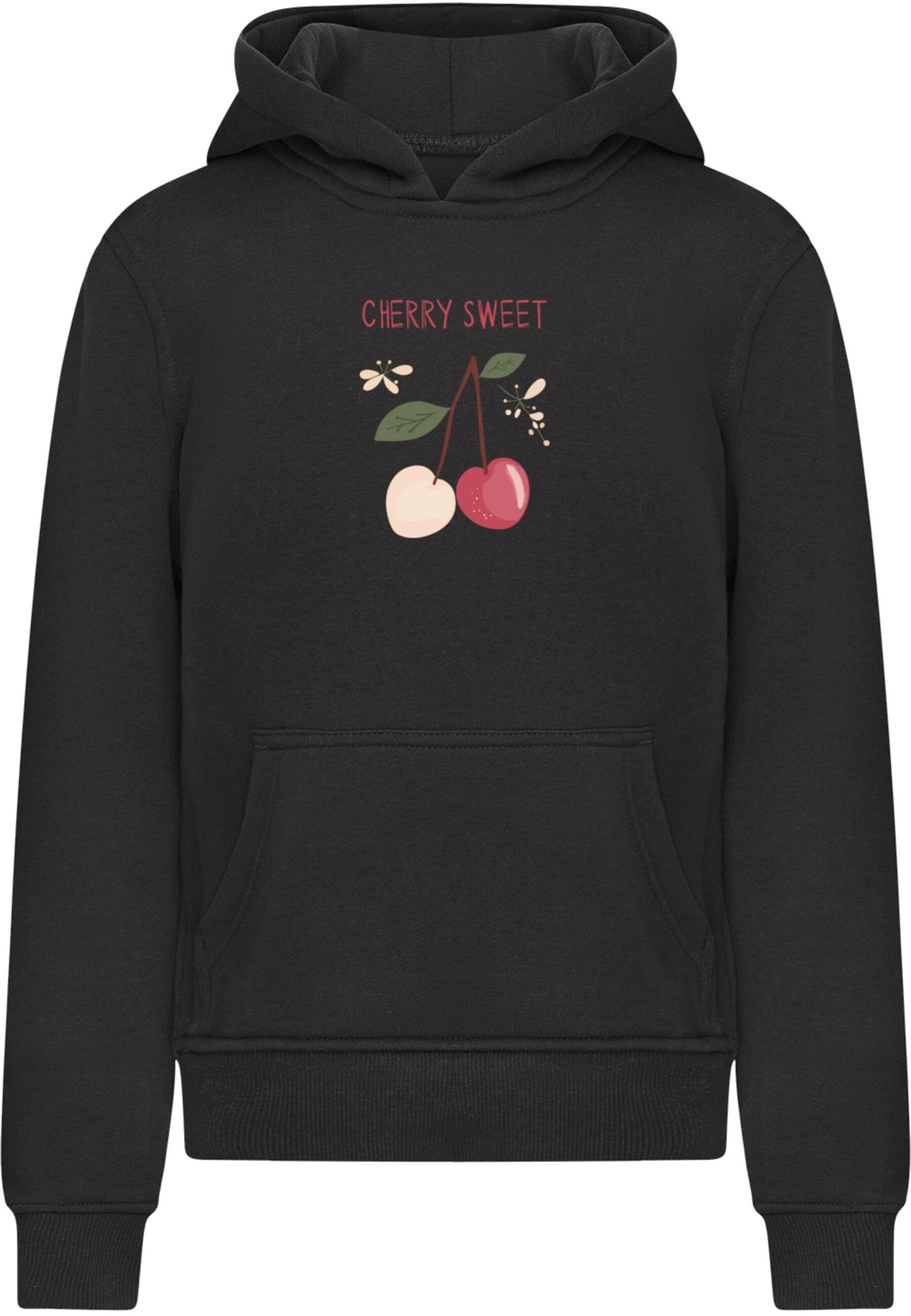 Merchcode Sweatshirt 'Cherry Sweet' in Black: front