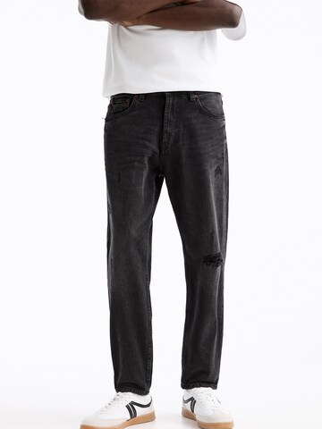 Coupe slim Jean Pull&Bear en noir : devant