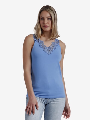 admas - Top 'ADMAS Camiseta Sin Mangas Escote Guipur para Mujer' en azul: frente