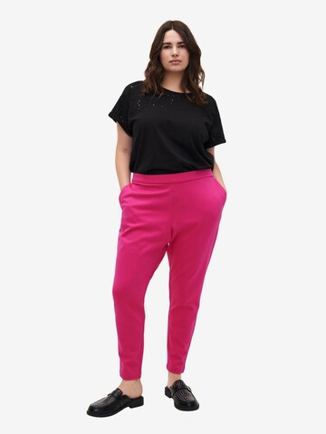 Zizzi Slimfit Παντελόνι 'JMADDIE' σε ροζ