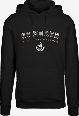 Sweat-shirt 'Go North' F4NT4STIC en noir : devant