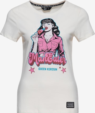 Queen Kerosin Shirt 'Man Eater' in White: front
