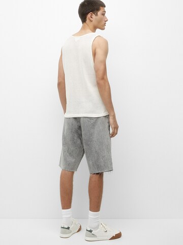 Pull&Bear Wide Leg Shorts in Grau