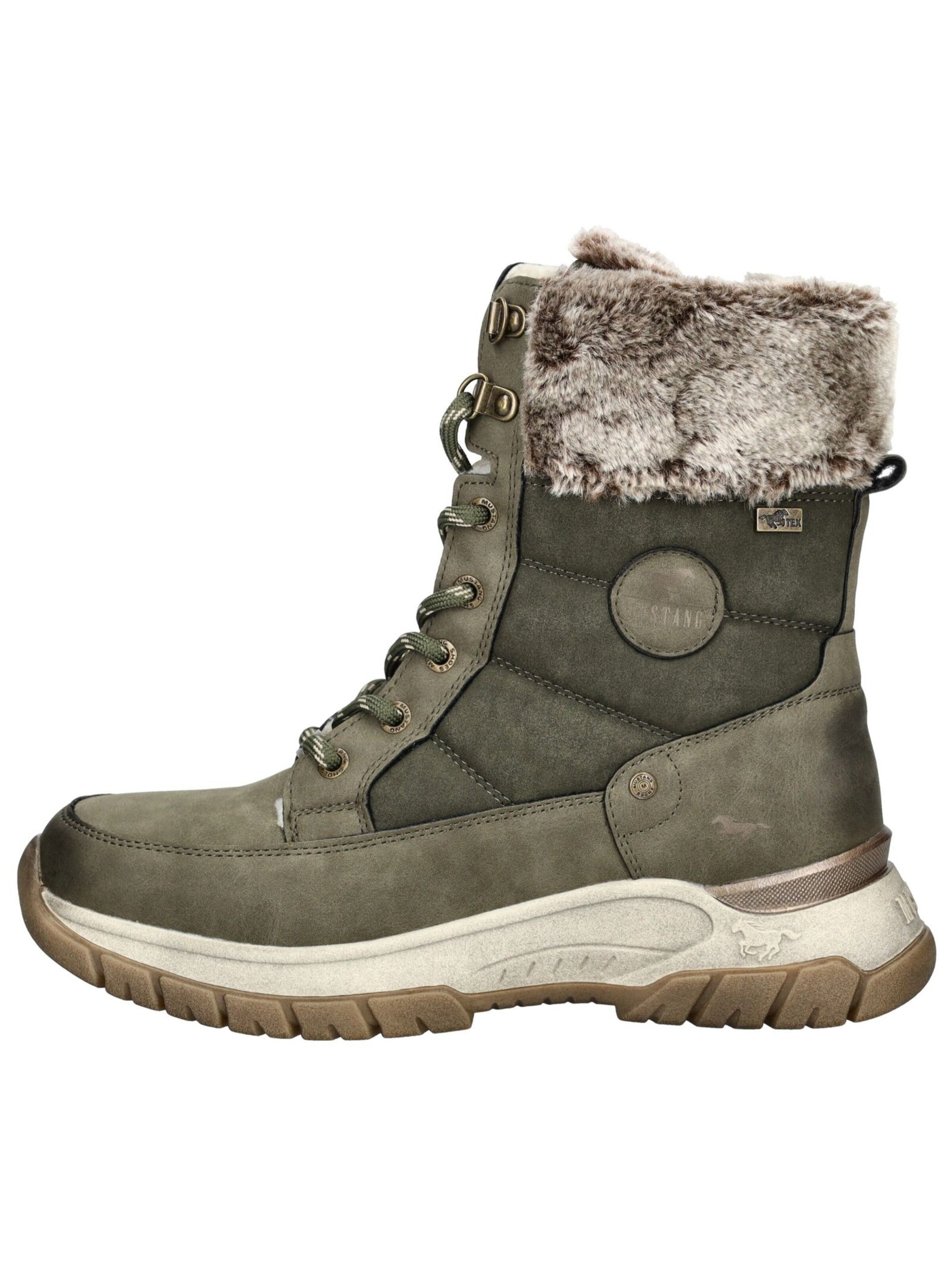 MUSTANG Schnürstiefelette in Grün