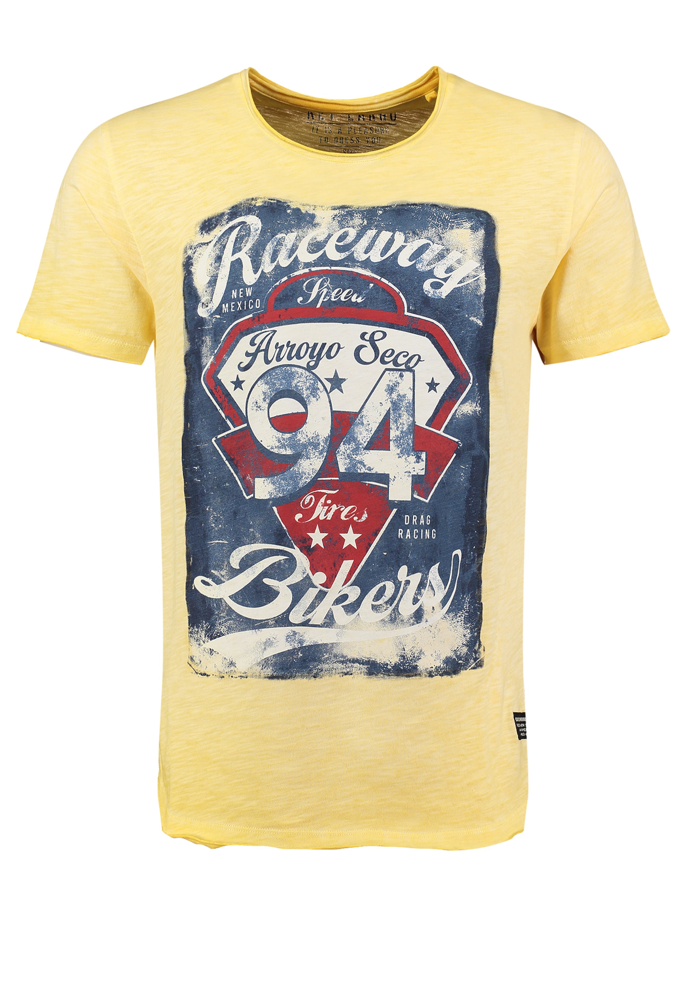 Key Largo T-Shirt 'KLRACEWAY' in Gelb: Vorderseite