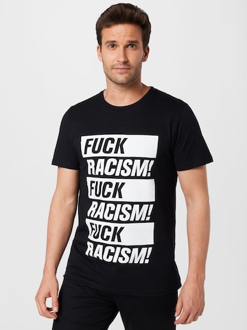DEDICATED. Shirt 'Stockholm Fuck Racism' in Black: front