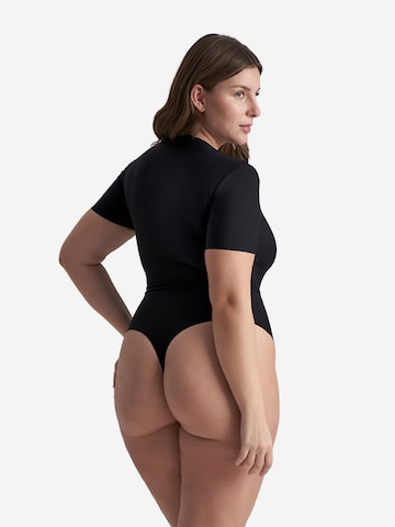 Bye Bra Shapingbody 'Low Back Bodysuit Short' in Zwart