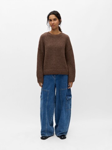 OBJECT Sweater 'OBJSAGGIA' in Brown