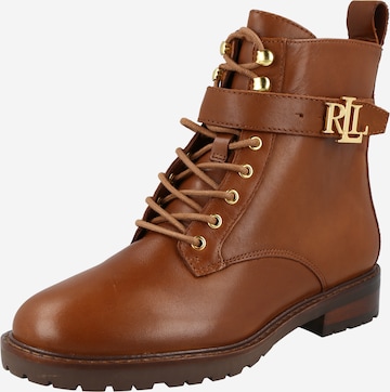 Lauren Ralph Lauren - Botines con cordones 'Elridge' en marrón: frente