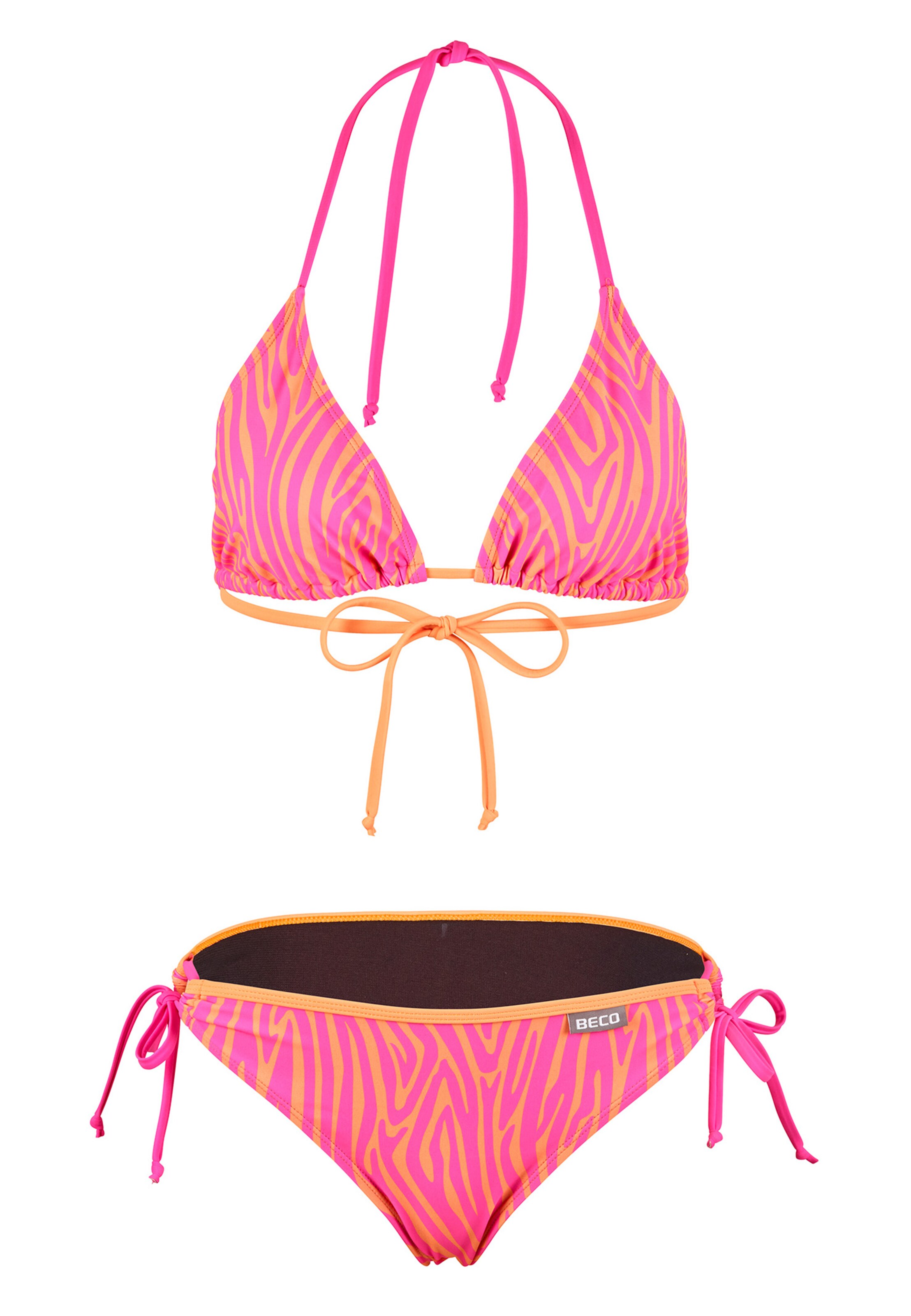 BECO the world of aquasports Bustier Bikini 'Zebra Vibes' in Orange: Vorderseite