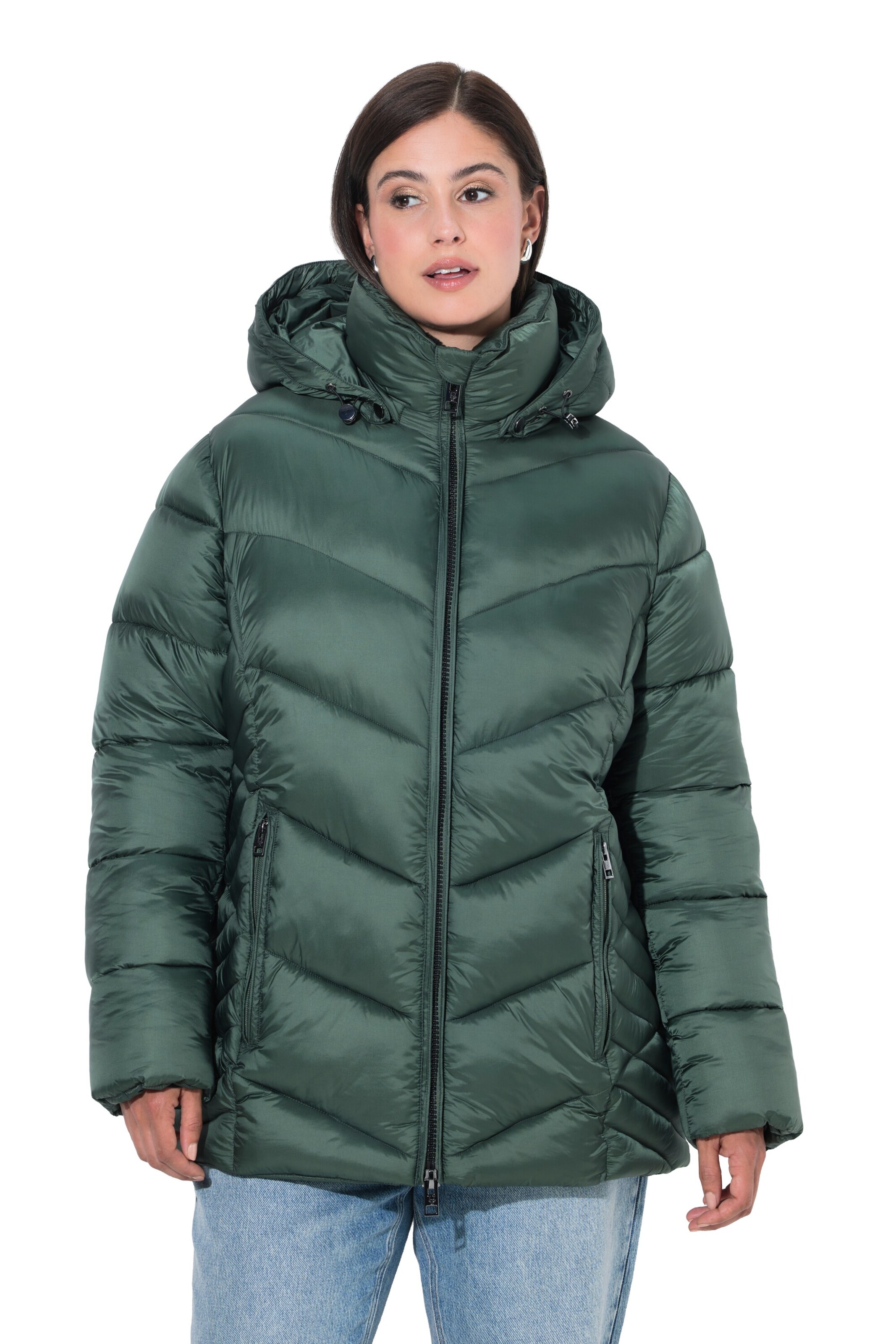 Ulla Popken Between-season jacket in Green: front