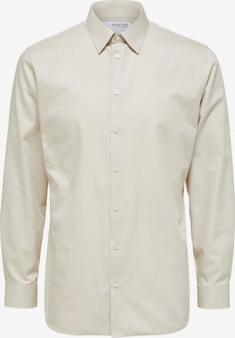 SELECTED HOMME Slim fit Button Up Shirt 'Ethan' in Beige: front