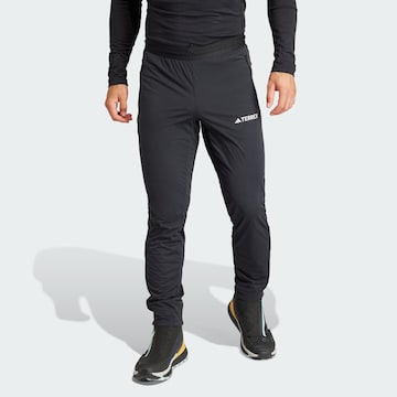 ADIDAS TERREX Slim fit Workout Pants 'Xperior' in Black: front