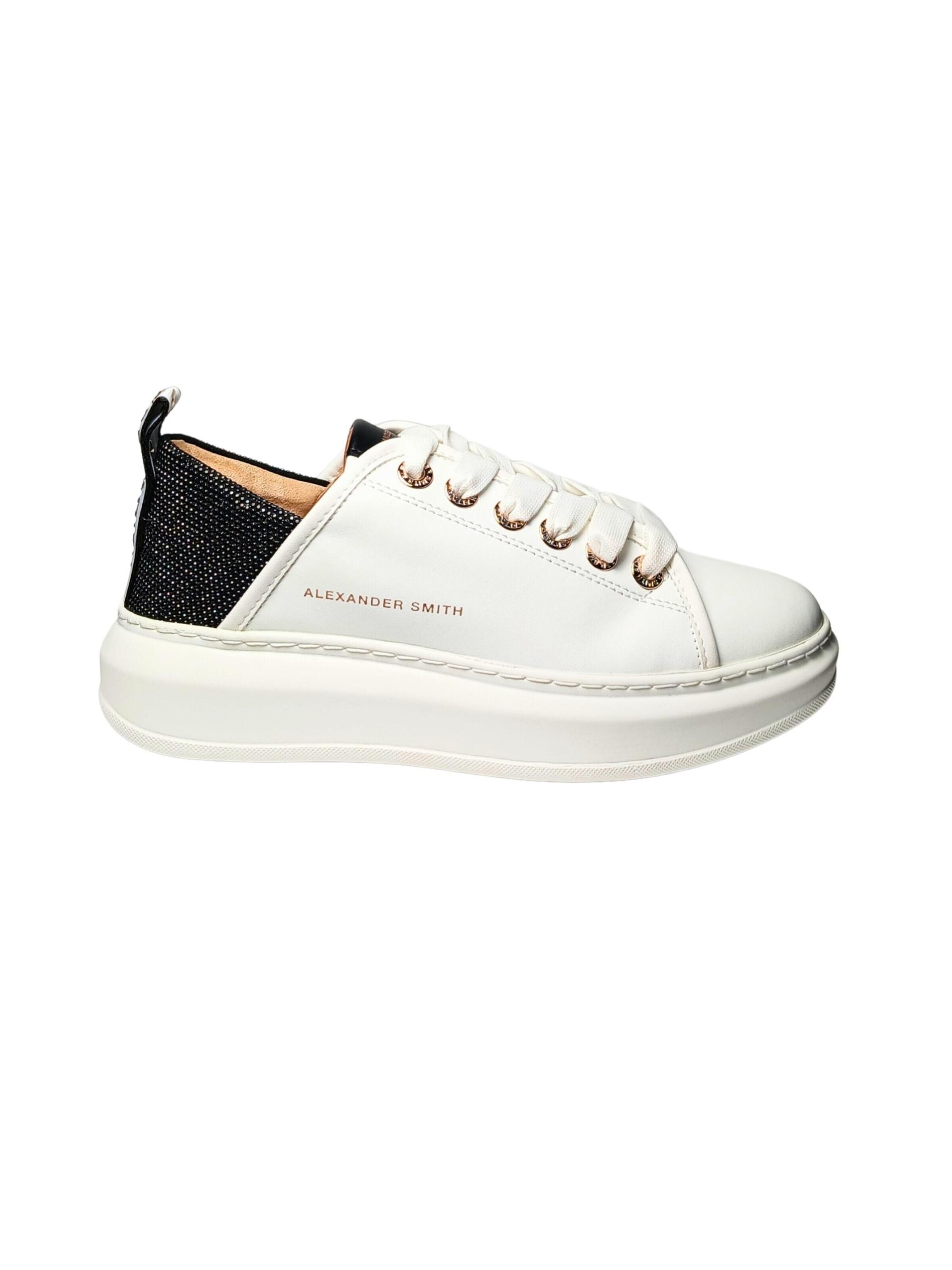 Sneaker bassa di Alexander Smith in bianco: frontale