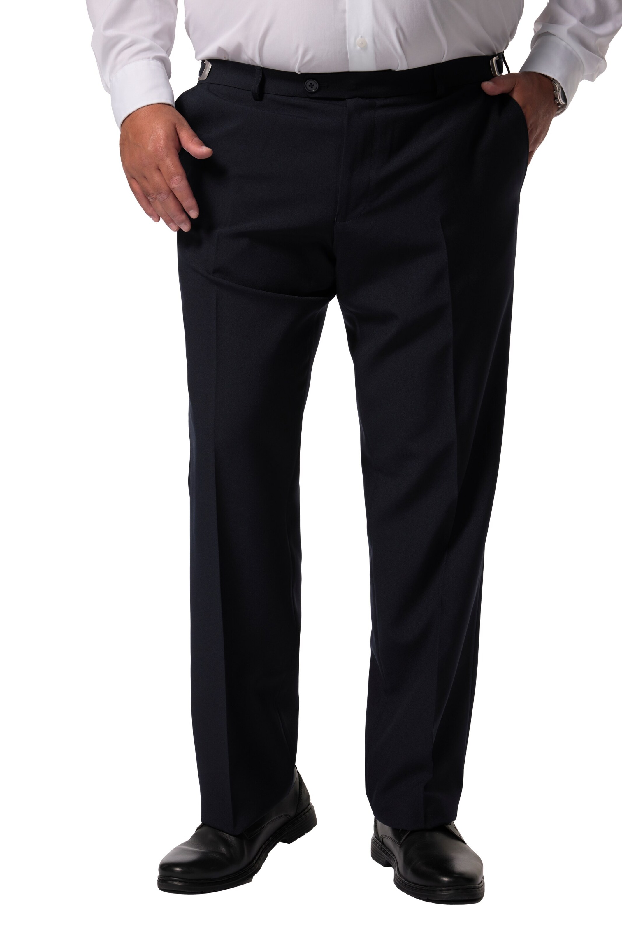 Men Plus Regular Pantalon in Zwart: voorkant