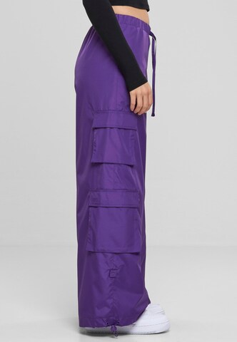 Urban Classics Wide leg Cargo Pants in Purple