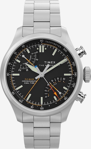 Montre à affichage analogique ' Waterbury Ace Fly-Back' TIMEX en argent : devant