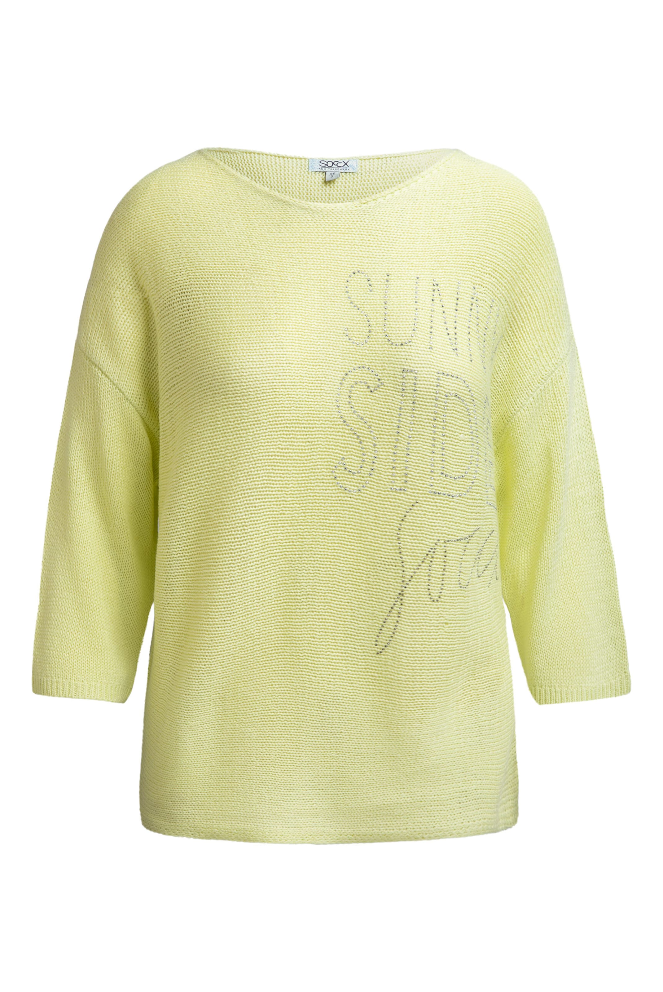 Soccx Pullover mit 3/4-Arm und Artwork in Gelb: Vorderseite