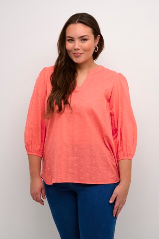 KAFFE CURVE Blouse 'Jolana' in Rood: voorkant