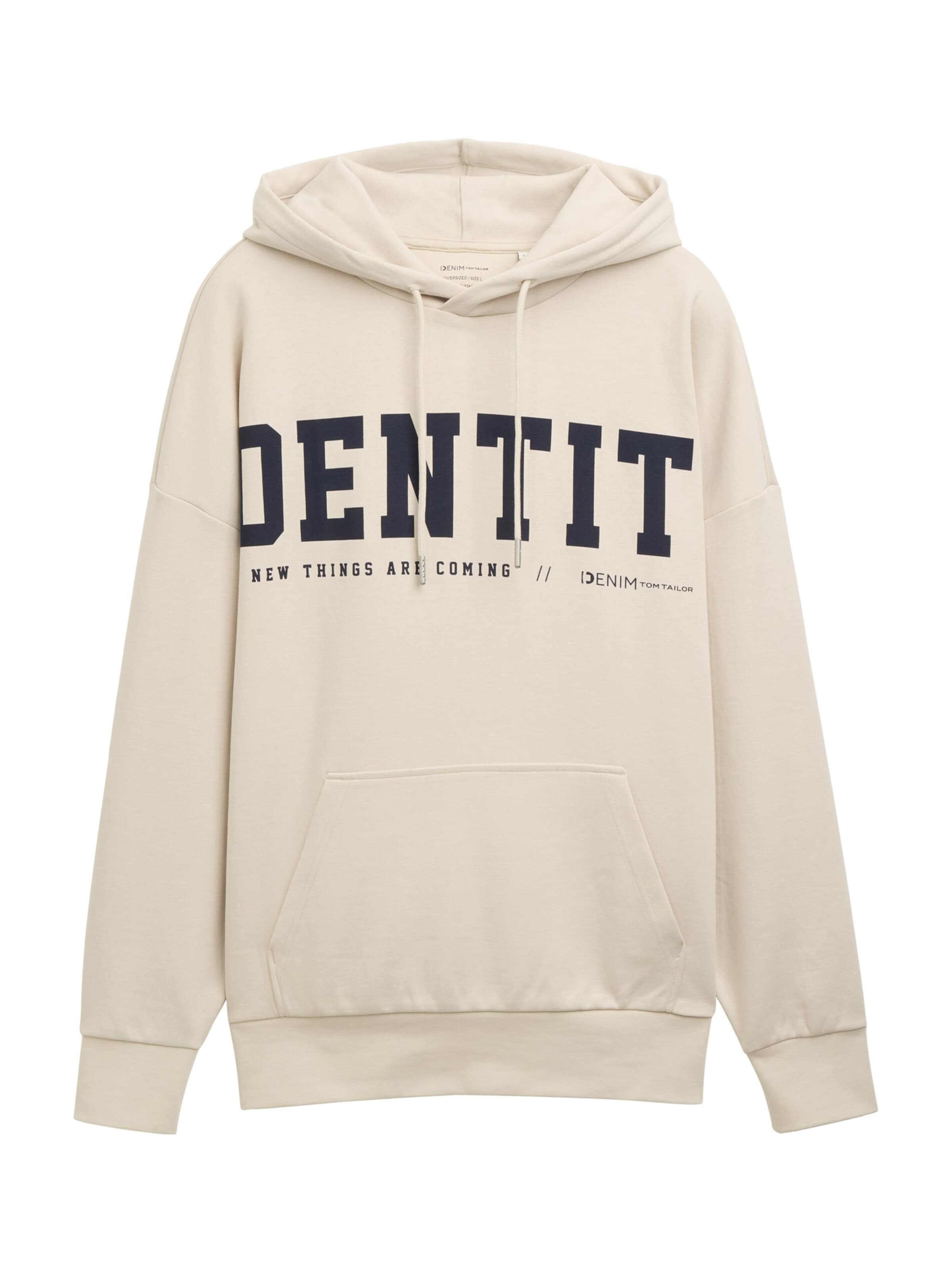 Sweat-shirt TOM TAILOR DENIM en beige : devant