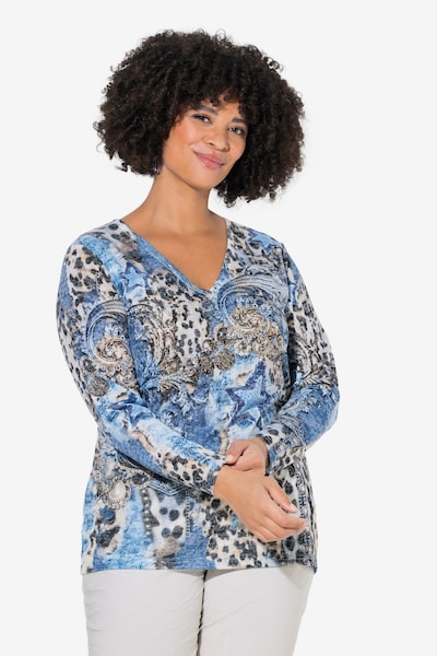 Angel of Style Shirt in de kleur Beige / Blauw / Zwart, Productweergave