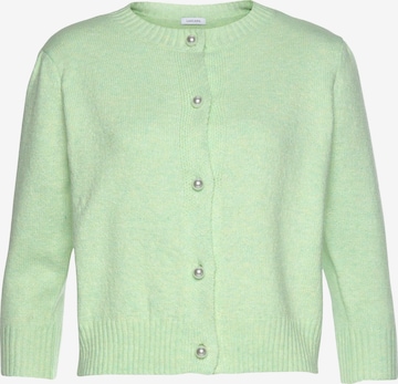 LASCANA Knit Cardigan in Green: front