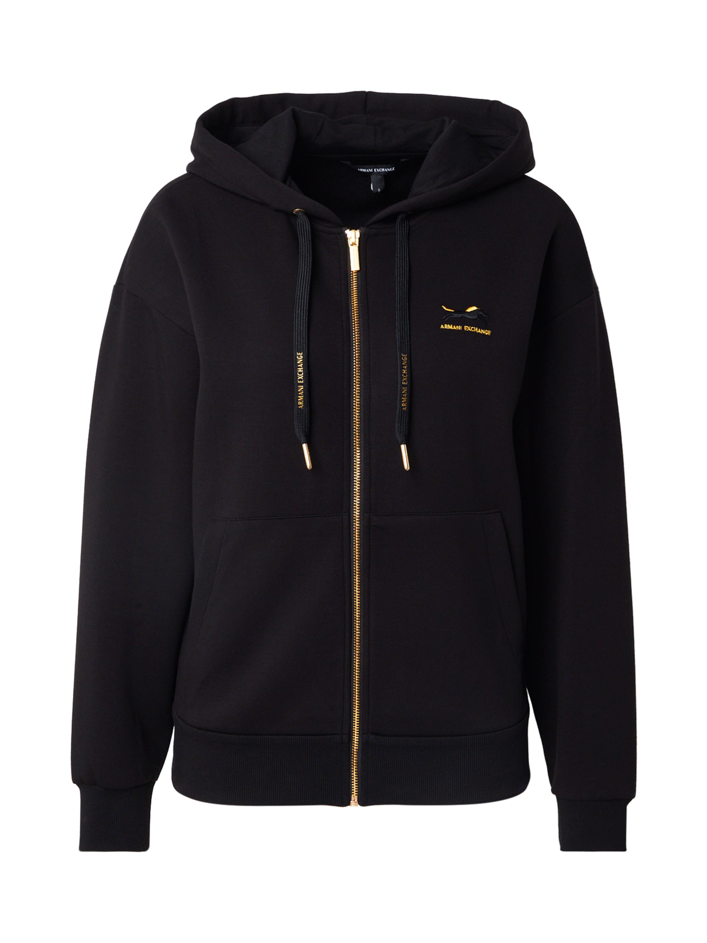ARMANI EXCHANGE Tréning dzseki - fekete: elől