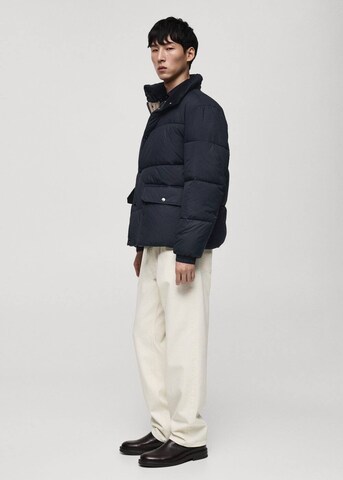 MANGO MAN Winter Jacket 'Carter' in Blue