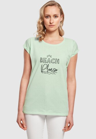 Merchcode Shirt 'Beach Please' in Groen: voorkant