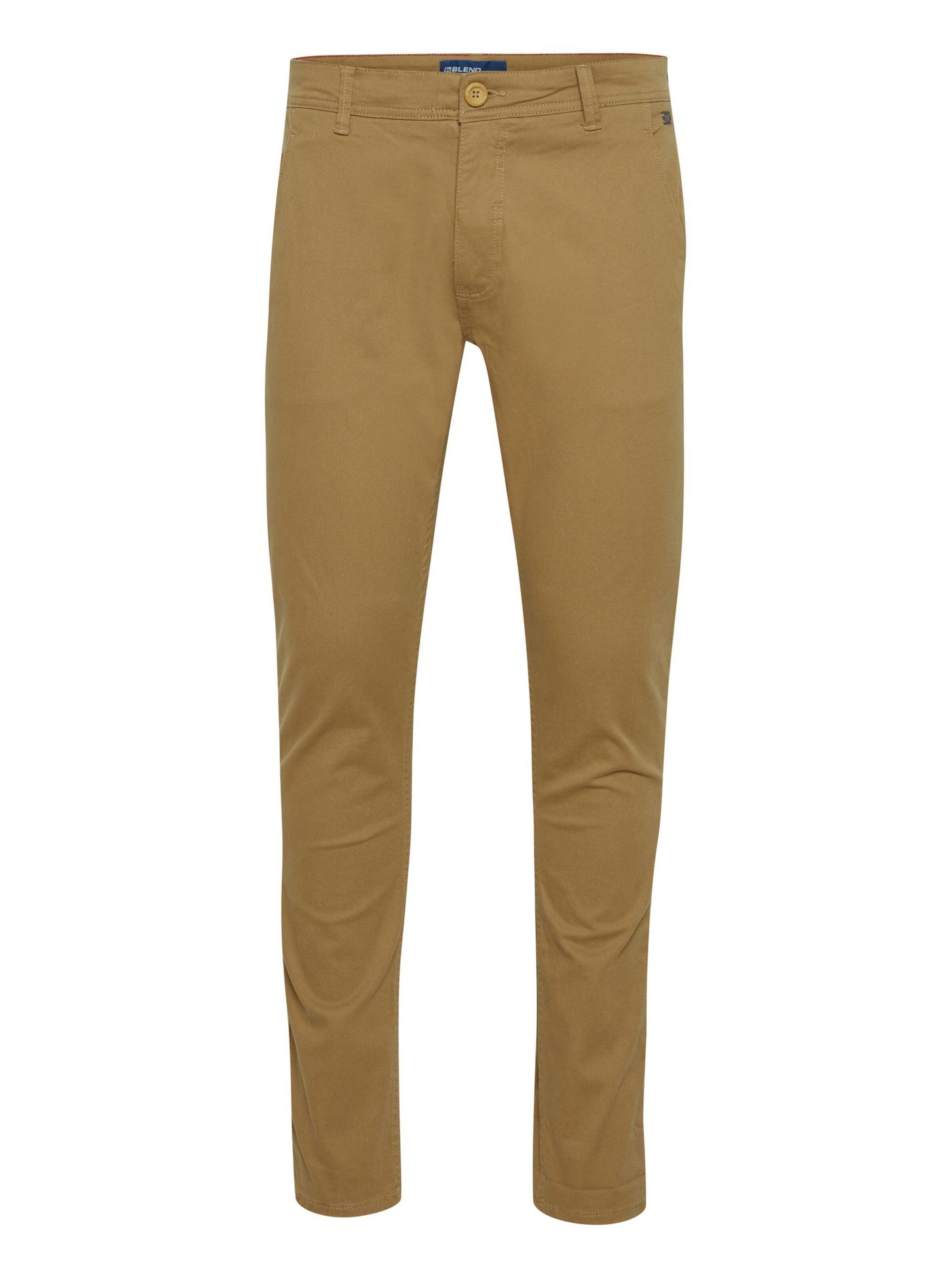 Coupe slim Pantalon chino 'Natan' BLEND en marron : devant