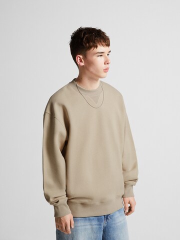 Bershka Sweatshirt in Beige: voorkant