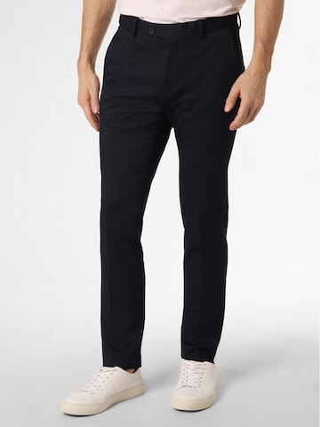 Coupe slim Pantalon 'Hoxdon' Finshley & Harding London en bleu : devant