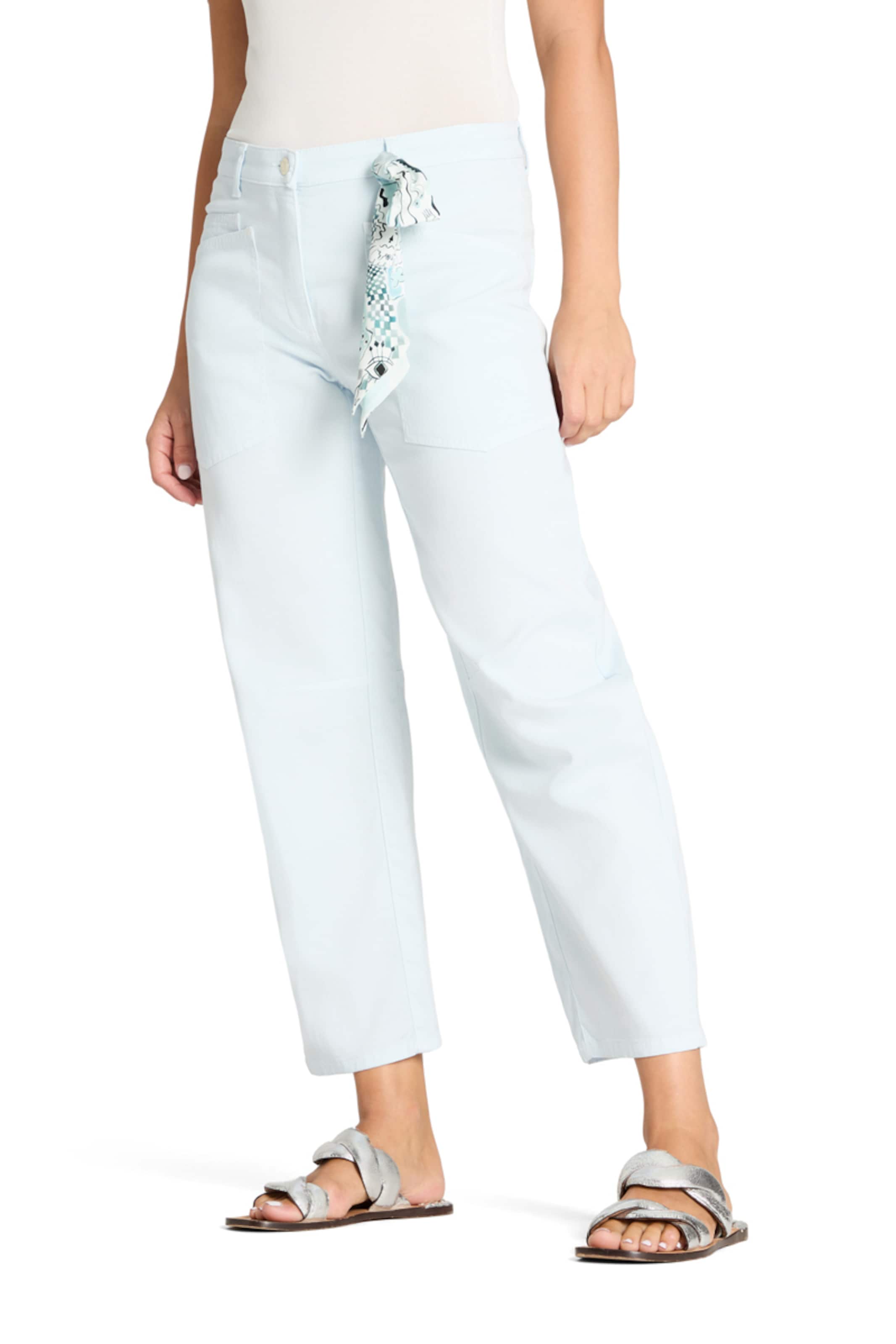 Cambio Regular Bandplooibroek 'Ocean' in Blauw: voorkant
