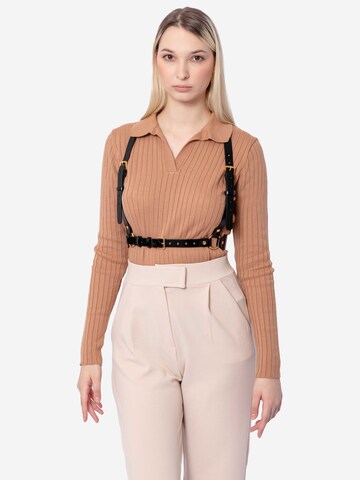 Haute Cuir Belt 'Harness' in Black: front