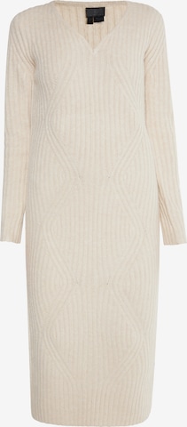 DreiMaster Klassik Knitted dress 'Casnagie' in Beige: front