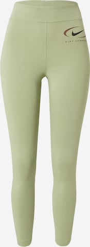 Skinny Leggings 'Swoosh' Nike Sportswear en vert : devant