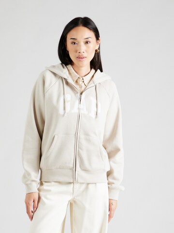 GAP Кофта на молнии в Бежевый: спереди
