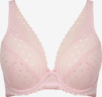 Ulla Popken Minimiser Bra in Pink: front