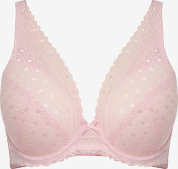 Ulla Popken Minimiser Bra in Pink: front