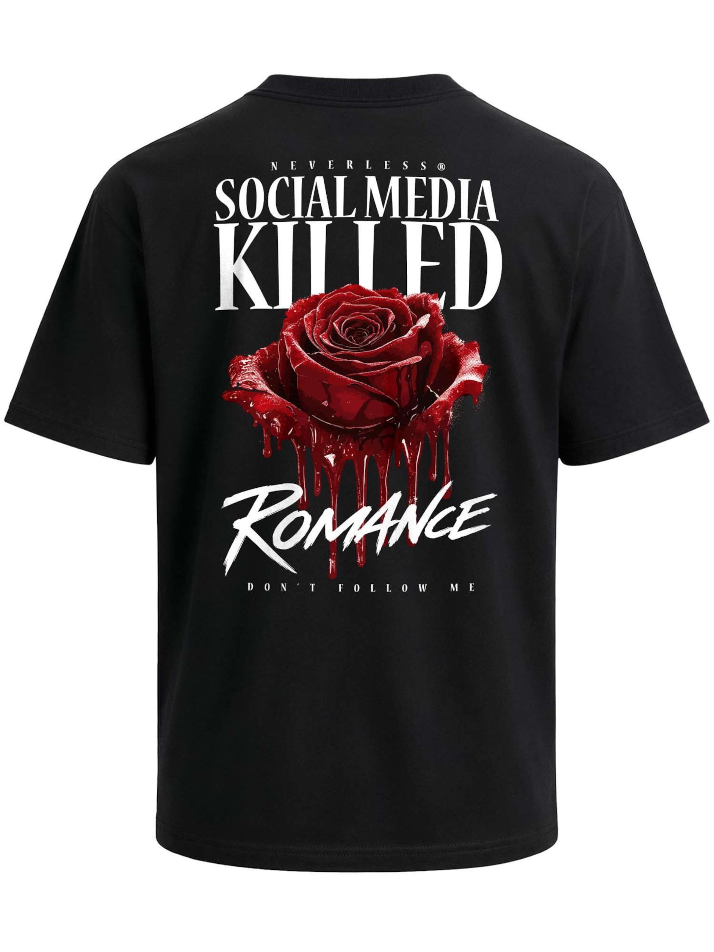 Neverless Shirt 'Romance' in Schwarz: Vorderseite