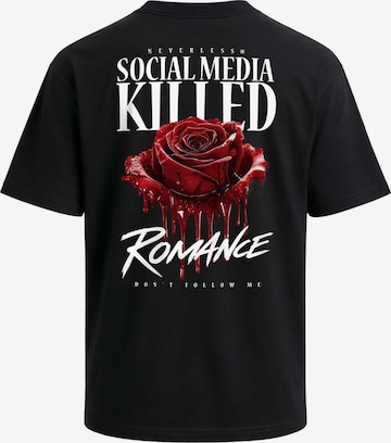 Neverless Shirt 'Romance' in Schwarz: Vorderseite