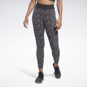 Reebok Skinny Workout Pants in Black: front