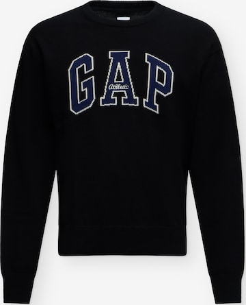 GAP Свитшот 'ATHLETIC INTARSIA' в Черный: спереди