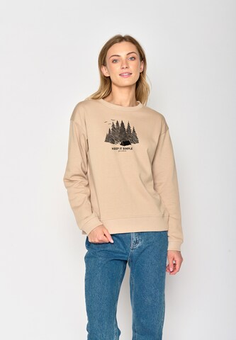 Sweat-shirt 'Nature Camping' GREENBOMB en marron : devant
