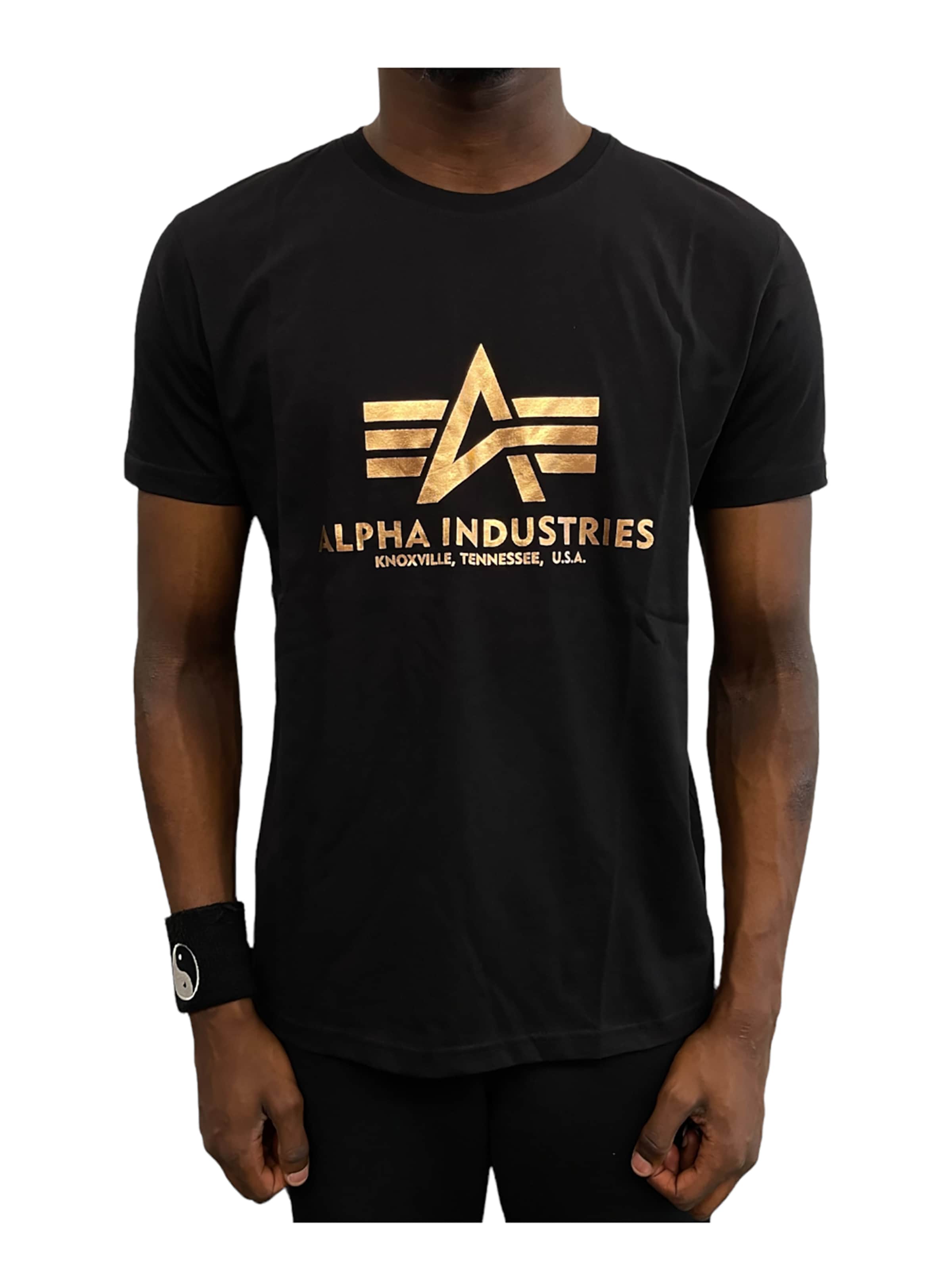 ALPHA INDUSTRIES Shirt 'Basic'‌‌‌‌‌‌‌ in Schwarz: Vorderseite