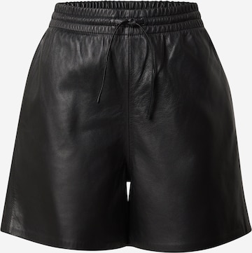 OAKWOODLoosefit Hlače - crna boja: prednji dio